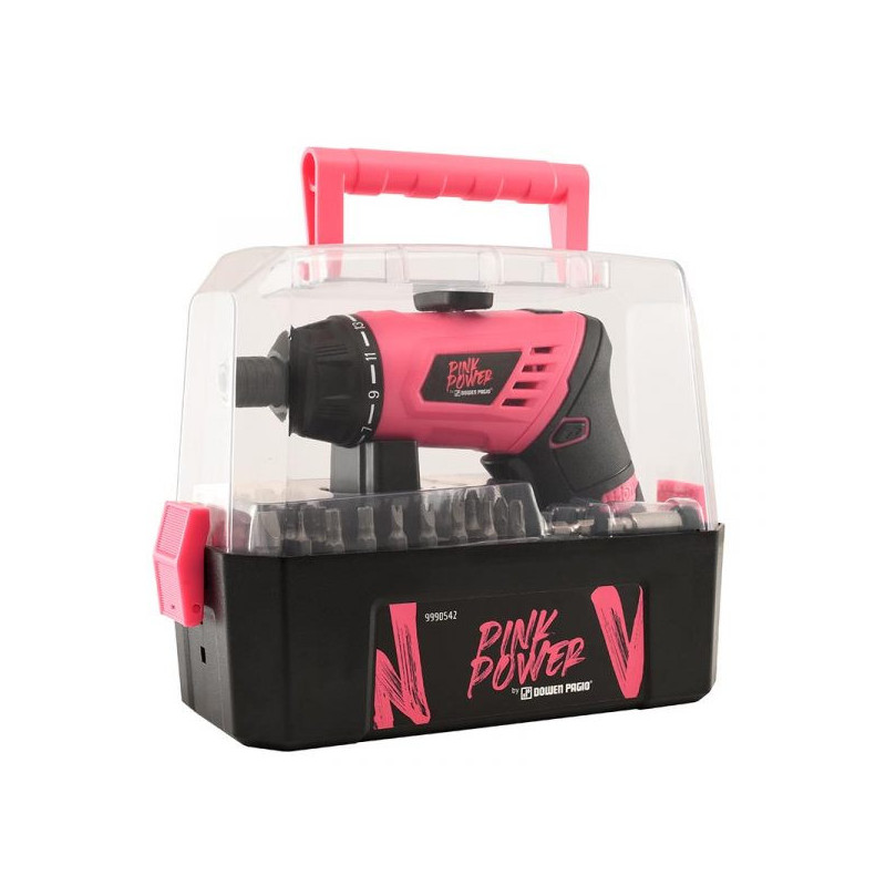 Atornillador A Batería Ion Litio Pink Power Kit 50pzs Dowen Pagio