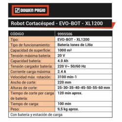 Robot Corta Cesped Evo-bot Xl1200  1000m² Dowen Pagio