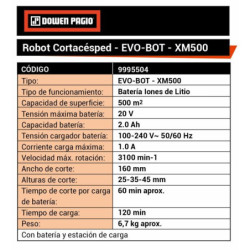 Robot Corta Cesped Evo-bot Xm500  500m² Dowen Pagio