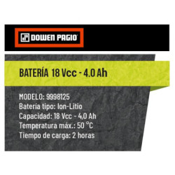 Bateria Dowen Pagio18V 4.0 Ah Flex One Litio