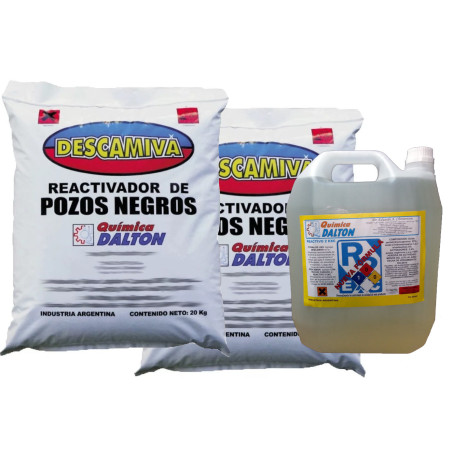 Descamiva x 40 Kilos Combo Con Reactivo 10 Lts. Reactivador Pozo Negros